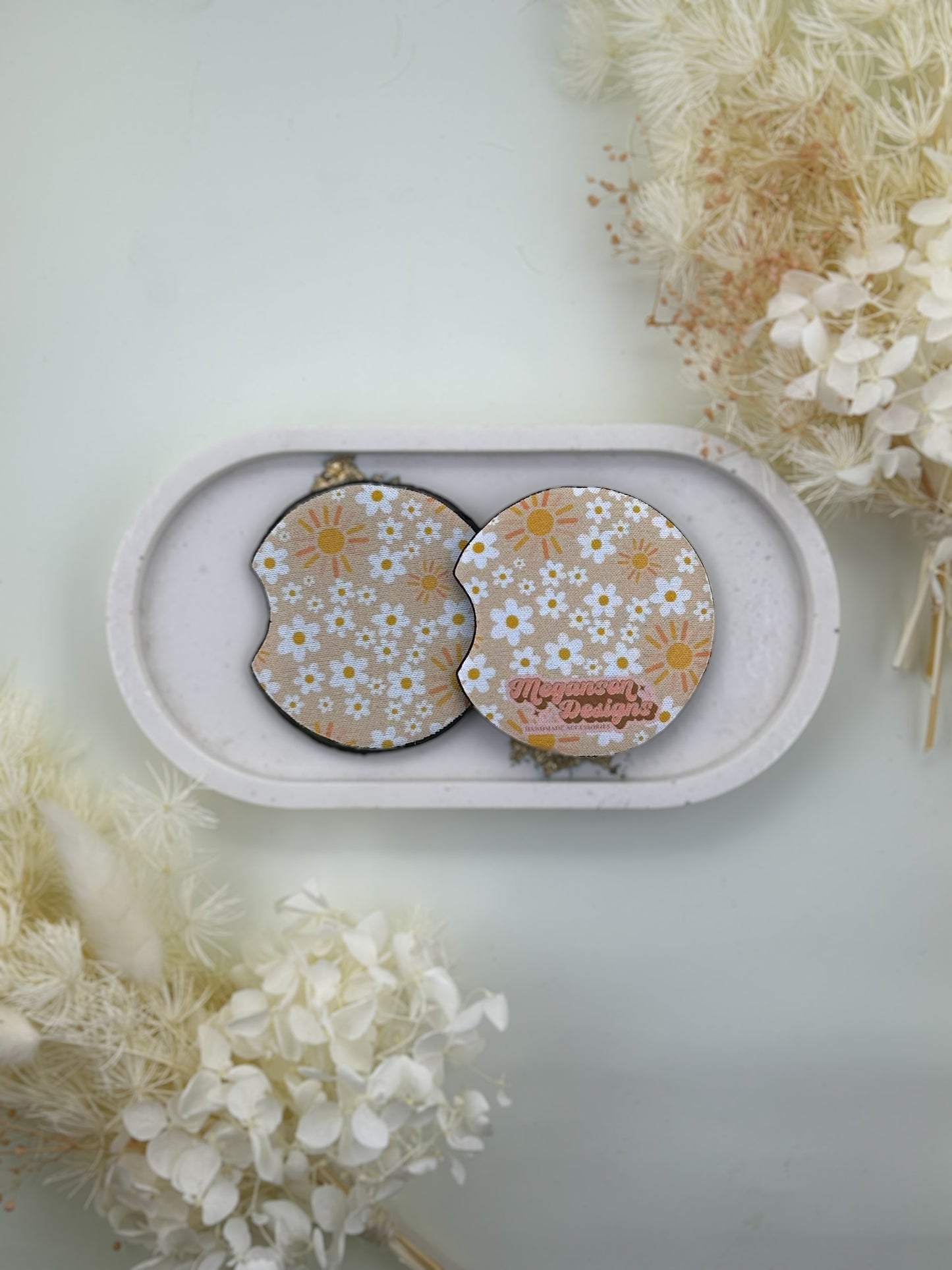 Boho Daisies Car Coaster